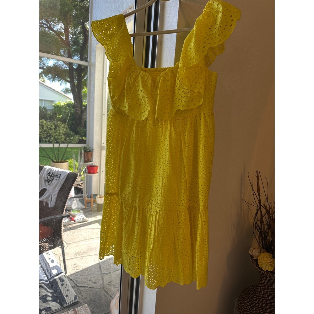 Lilly Pulitzer Asteria Eyelet Dress Ruffle Sleeves Tiered Daisy dreams‎ Size 6